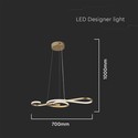 LED hængende dekorativ lampe - L700x250, 3000K, maling guld, hus
