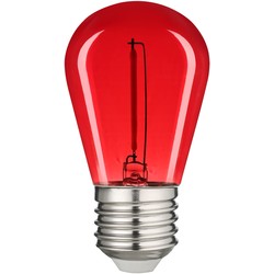 Farvede LED pærer E27 0,6W Farvet LED kronepære - Rød, kultråd, E27