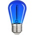 0,6W Farvet LED kronepære - Blå, kultråd, E27