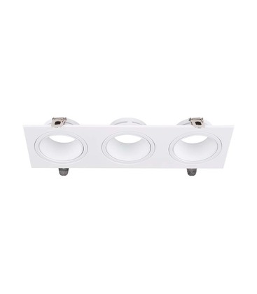 3-hovedet spotlys - lamper, jern+PC, hvid+hvid