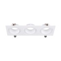 3-hovedet spotlys - lamper, jern+PC, hvid+hvid