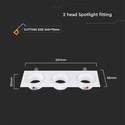 3-hovedet spotlys - lamper, jern+PC, hvid+hvid