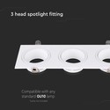 3-hovedet spotlys - lamper, jern+PC, hvid+hvid