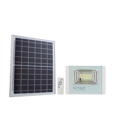 16W Solcellepanel med LED Projektør - 4000K, Hvidt Hus
