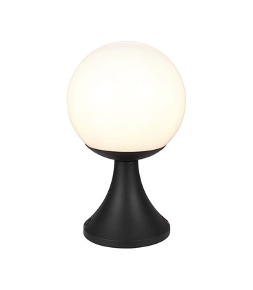 Standerlampe E27 - Mat sort, opal plastkugle.