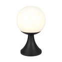 Standerlampe E27 - Mat sort, opal plastkugle.