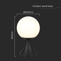 Standerlampe E27 - Mat sort, opal plastkugle.