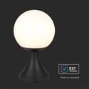 Standerlampe E27 - Mat sort, opal plastkugle.
