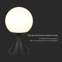 Standerlampe E27 - Mat sort, opal plastkugle.