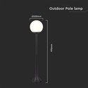 Standlampe (1*E27) - Mat Sort, Opal Plast Kugle
