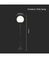 Sort havelampe - 97cm, IP44 udendørs, mat sort, E27 fatning, uden lyskilde