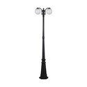 Gulvlampe (2*E27) - Mat sort, opal plastik kugle