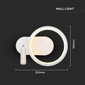 14W LED Lampeskærm - 250x100x180mm, 3000K, Hvid
