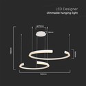 48W LED Hængelampe - Metal, 1100x800x1200mm, 3000K, Hvid, Triac Dæmpning