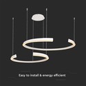 48W LED Hængelampe - Metal, 1100x800x1200mm, 3000K, Hvid, Triac Dæmpning