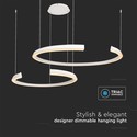 48W LED Hængelampe - Metal, 1100x800x1200mm, 3000K, Hvid, Triac Dæmpning