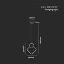 12W hængelampe - 280x1800mm, 4000K, Sort, LED, Metal, Hus.