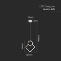 12W LED metal loftlampe - 280x1800mm, 4000K, hvid, Bolig.