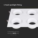 4 Hoved Spotlampe - Jern+PC Hvid+Hvid