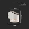 Produktnavn: ''0,55W Solcelle Væglampe - LED, Mikrobølgesensor, 3000K, IP54''.