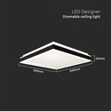 48W LED Designer Lys - TRIAC Dæmpbar, 4000K, Sort, Firkantet