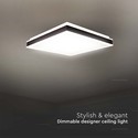 48W LED Designer Lys - TRIAC Dæmpbar, 4000K, Sort, Firkantet