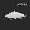 48W LED Designer Lys - Triac Dæmpbar, 4000K, Hvid, Kvadratisk