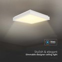 48W LED Designer Lys - Triac Dæmpbar, 4000K, Hvid, Kvadratisk