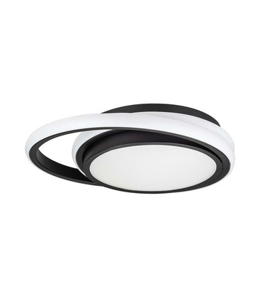 38W LED Designer Lys - 4000K, Sort, Dobbelt, Rund