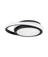 38W LED designer loftslampe - Sort, dobbelt rund, Ø45cm, 4000K, 4050lm, IP20