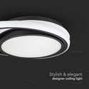 38W LED Designer Lys - 4000K, Sort, Dobbelt, Rund