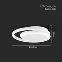 38W LED Lys - designer, 4000K, hvid, dobbelt, rund