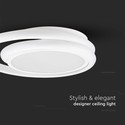 38W LED Lys - designer, 4000K, hvid, dobbelt, rund