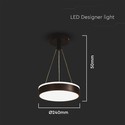 LED Designer Hængelampe 12W - 4000K, Sort