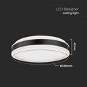 18W LED Lys - Designer, 4000K, Sort, Rund