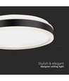 18W LED designer loftlampe - Sort, Ø35cm, 4000K, 1280lm, IP20