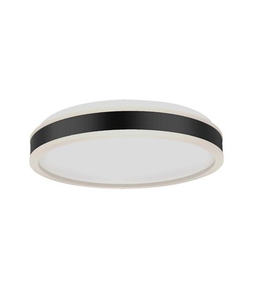 24W LED Lys - Designer, 4000K, Sort, Rund