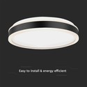 24W LED Lys - Designer, 4000K, Sort, Rund