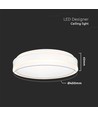 24W LED designer loftslampe - Ø40cm, 2500lm, 4000K, hvid, rund