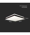 18W LED designer loftlampe, kvadratisk - Sort, 1490lm, 35x35cm, 4000K, IP20 indendørs
