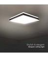 18W LED designer loftlampe, kvadratisk - Sort, 1490lm, 35x35cm, 4000K, IP20 indendørs