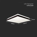 24W LED Designer Lys - 4000K, Sort, Kvadratisk