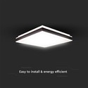 24W LED Designer Lys - 4000K, Sort, Kvadratisk