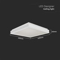 24W LED - Designer Lys, 4000K, Hvid, firkantet.