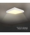 24W LED Designer loftslampe, kvadratisk - 400x400mm, 2450lm, hvid kant, 4000K, IP20 indendørs