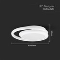 24W LED Dobbelt Rund - Designer Lys, 4000K, Hvid