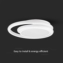 24W LED Dobbelt Rund - Designer Lys, 4000K, Hvid