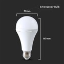 12W Nødplastlampe E27 - med batteri (3 timer), 4000K