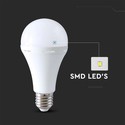 12W Nødplastlampe E27 - med batteri (3 timer), 4000K