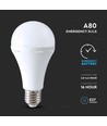 E27 12W LED pære med nødlys - A80, 4000K, 3,5-4,5 timers batteritid, genopladelig